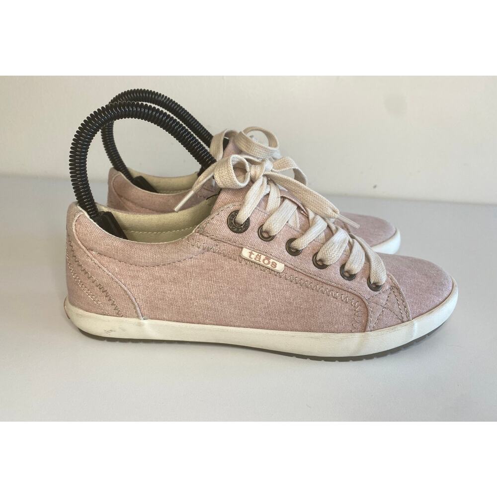 Taos Womens Star Lace-Up Pink Hemp Canvas Athleisure Casual Sneakers 6.5